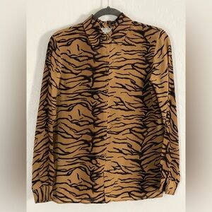 Allison Taylor Men's Tiger Stripe Shirt Jacket - Brown